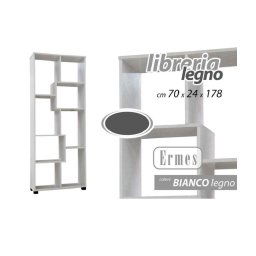 Trade Shop - Mobile Moderno Libreria Scaffale 8 Scomparti In Legno Bianca 70x24x178cm 715648 -