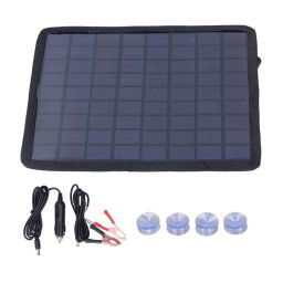 Trade Shop - Caricabatteria Da Pannello Solare Da 6w 18v Da Auto Portatile Da 12v Ricarica -