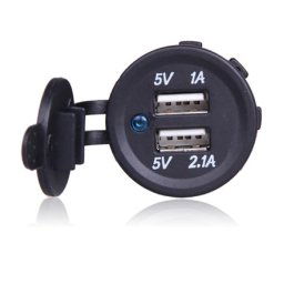 Trade Shop - Presa Di Ricarica 1a 2.1a 12v Moto Impermeabile Doppia Porta Usb Atv Barca Auto -