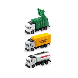 Trade Shop - Macchinina Giocattolo Educativo Per Bambini Mezzi Di Trasporto Camion Metal Lux -