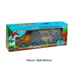Trade Shop - Camion Veicolo Con Animali Giocattolo Di Avventura Per Bambini 3+ 32,5x12x7 Cm -