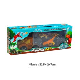 Trade Shop - Camion Veicolo Con Dinosauri Giocattolo Di Avventura Per Bambini 3+ 32,5x12x7 Cm -