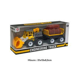 Trade Shop - Camion A Frizione Mezzo Di Lavoro Gioco Per Bambini 3+ Con Ruspa E Rimorchio -