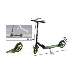Trade Shop - Monopattino 2 Ruote Altezza Regolabile Veloce Leggero Versatile Adulti Ragazzi - Giallo