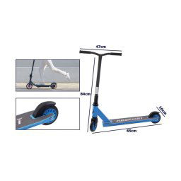Trade Shop - Monopattino Due Ruote Veloce E Leggero Versatile Per Bambini E Ragazzi Svago - Blu