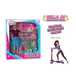 Trade Shop - Bambola Con Monopattino Gioca Insieme A Lei Inclusi Accessori Gioco Per Bambine -