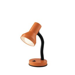 Lampada da tavolo in metallo con braccio flessibile Arancione 1Xe27 14,5X34,5Cm