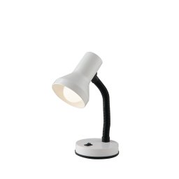 Lampada da tavolo in metallo con braccio flessibile Bianca 1Xe27 14,5X34,5Cm