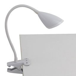 Lampada da tavolo Led in metallo con pinza e diffusore flessibile Bianco 3,7W 450Lm 4000K 9,5X6,5X33Cm