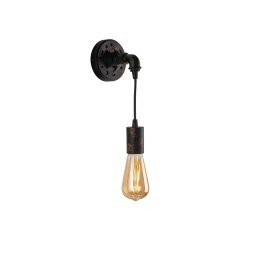 Applique a luce singola in metallo invecchiato Ruggine 1Xe27 10X12X26Cm