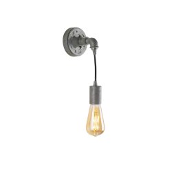 Applique a luce singola in metallo invecchiato Zincata 1Xe27 10X12X26Cm