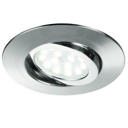 Incasso LED cromo in policarbonato 5w 390lm 3000k ip44 orientabile 9x9x2,5cm