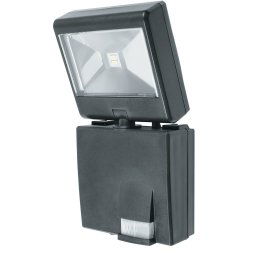 Proiettore LED nero in termoplastica 1w 80lm 4000k ip44 con sensore 18,5x9,3cm