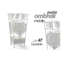 Trade Shop - Portaombrelli Metallo Cuore Quadrato Moderno Design Casa Studio 22x47cm 657818 -