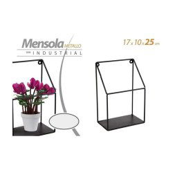 Trade Shop - Mensola Bacheca Parete Metallo Nero Industrial Classic Moderno 17x10x25cm 822254 -