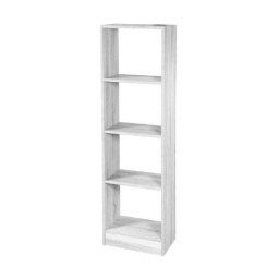 Trade Shop - Libreria Scaffale 4 Ripiani Mensole Colonna Legno Bianco Moderno 137x40x24cm 768927 -