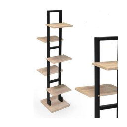 Trade Shop - Scaffale Portaoggetti Libreria 5 Ripiani Legno 30x30x131 Cm Metallo Nero 783197 -