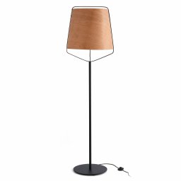 STOOD Lampada da terra nera et legno