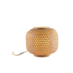 Lampada da tavolo legno in bambù naturale Ocra 1Xe27 36X36X31Cm