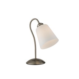 Lampada da tavolo nichel in metallo e vetro soffiato 1Xe14 21X29Cm