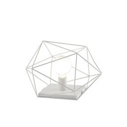 Lampada da tavolo in metallo dal design geometrico Bianco 1Xe27 40,5X29,5X26,5Cm