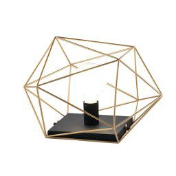 Lampada da tavolo in metallo dal design geometrico Nero/Oro 1Xe27 40,5X29,5X26,5Cm