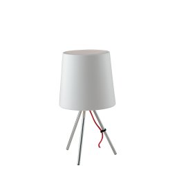 Lampada da tavolo in metallo con paralume in alluminio Bianco 1Xe14 25X43,5Cm
