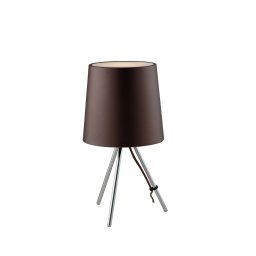 Lampada da tavolo in metallo con paralume in alluminio Marrone 1Xe14 25X43,5Cm