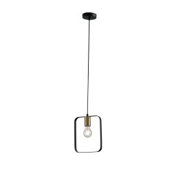 Lampadario a sospensione Nera Oro 1Xe27 19,5X10X160Cm