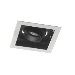 Incasso LED nero in alluminio 20w 2000lm 3000k orientabile 15x15x9,4cm