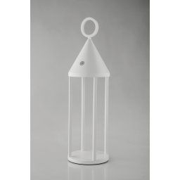 Lampada LED ricaricabile bianco in metallo 2,2w 168lm 3000k dimmerabile ip54 51x15,1x15,1cm