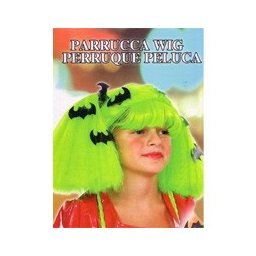 Parrucca Bambina Con Pipistrelli Verde