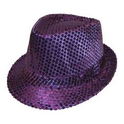 Cappello Con Paillette Viola