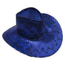 Cappello CowBoy Con Paiette Blu