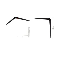 Trade Shop - Set 2 Pz Reggimensola Supporto Staffa Triangolo Mensola Metallo 40 Cm Nero 91275 -