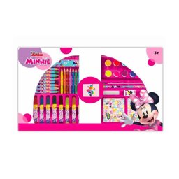 Trade Shop - Valigetta Con Colori Minnie Set Per Colorare Disney Gioco Per Bimbe 52 Pezzi -