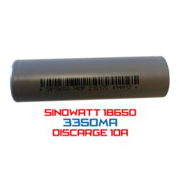 Batteria a Litio 18650 SinoWatt 3.7V 3.3Ah 3300mhA Max Disc10A Flat