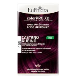 EUPHIDRA COLORPRO XD 465 CAST RUBINO GEL COLORANTE CAPELLI IN FLACONE + ATTIVANTE + BALSAMO + GUANTI