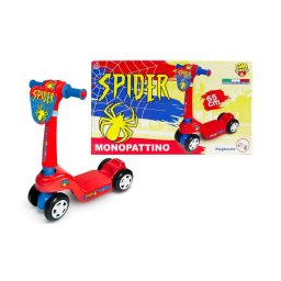 Trade Shop - Monopattino Per Bambini A 4 Ruote Pieghevole Tema Spider Made In Italy Età 2+ -