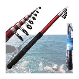 Trade Shop - Canna Da Pesca Telescopica Spinning Traina Bolentino Leggera In Fibra 3,6 Mt -