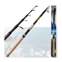 Trade Shop - Canna Da Pesca Telescopica Ultra Leggera Manico In Sughero 4,5 Mt Spinning Mare -