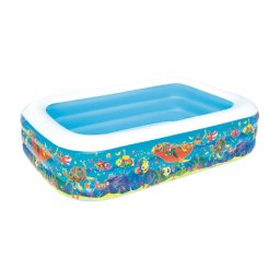 PISCINA GONFIABILE PER BAMBINI PESCI DELL'OCEANO A 3 ANELLI 191 X 178 X 61  CM