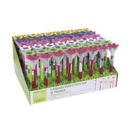 Trade Shop - Set 48pz Lampada Solare A Forma Di Fiore Led In Plastica 6x30cm 6 Colori 4125012 -