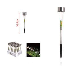 Trade Shop - Set 12 Pz Lampada Solare Led Decoro Giardino 36.5 Cm A Picchetto Silver 2002987 -
