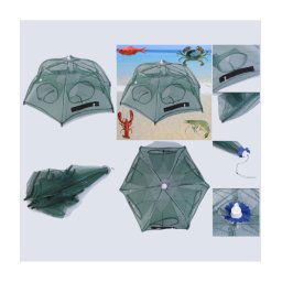 Trade Shop - Rete Da Pesca Pieghevole 6 Fori Nassa Trappola Pesci Granchi Gambero Ad Inganno -