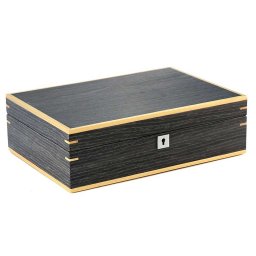 Custodia 10 orologi in legno bicolor finitura noce scuro