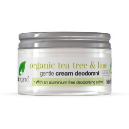 Dr Organic Tea Tree&lime Deodorante Crema Pelli Sensibili Senza Sali D'alluminio 50 Ml