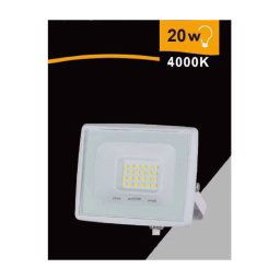 Trade Shop - Faretto Led Faro 20 W 1800 Lm Ip65 Bianco Luce Calda Naturale Fredda Ek02-20w-b - -bianco Naturale -