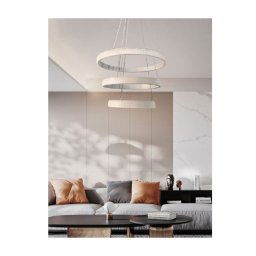 Trade Shop - Lampadario Led 62w Design Ad Anelli Effetto Cristallo Luce 4000k 6500k 3000k Lp-26b - -bianco Caldo -