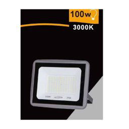 Trade Shop - Faretto Led Faro 100w 9000 Lm Ip65 Grigio Luce Calda Fredda Naturale Ek02-100w-g - -bianco Caldo -